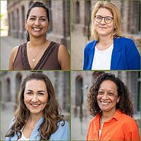 Auf dem Foto sind vier Mitglieder des Teams der JUNGEN UNI zu sehen.